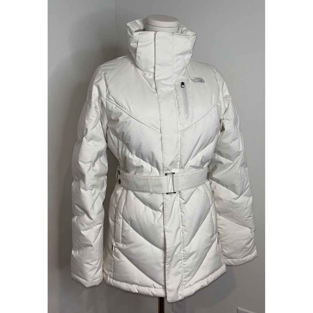 The North Face Belted 600 Goose Down HN24 Puffer Jacket White Women's S No Hood